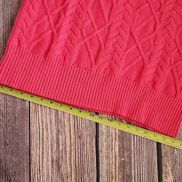 Talbots Pink Cable Knit Turtleneck Sweater - Picture 4 of 6